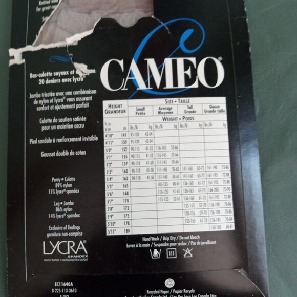 Cameo Panty Hose Stocking 70's Tall Pale Incense Vintage Pantyhose Hosiery - Picture 10 of 10